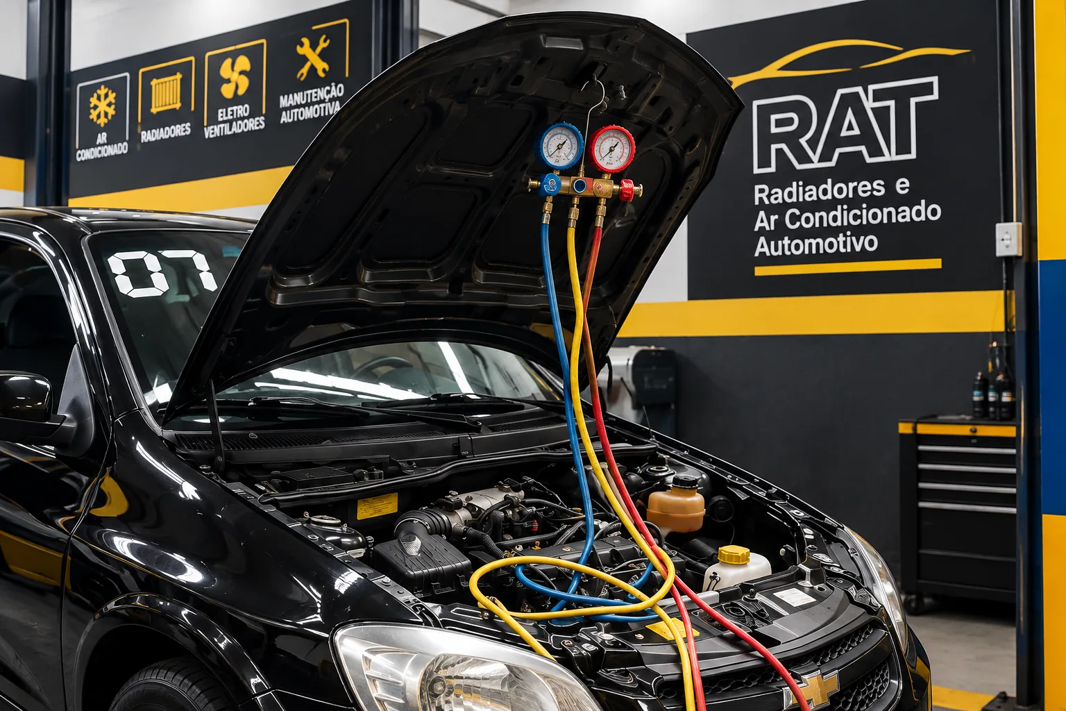 Componentes do sistema de ar-condicionado automotivo